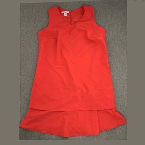Roaman's Dress Size 18W 100% Polyester Lined‎ Red Orange